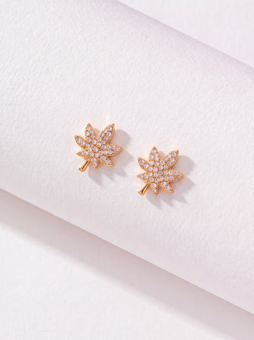 Rose Gold Leaf Earrings