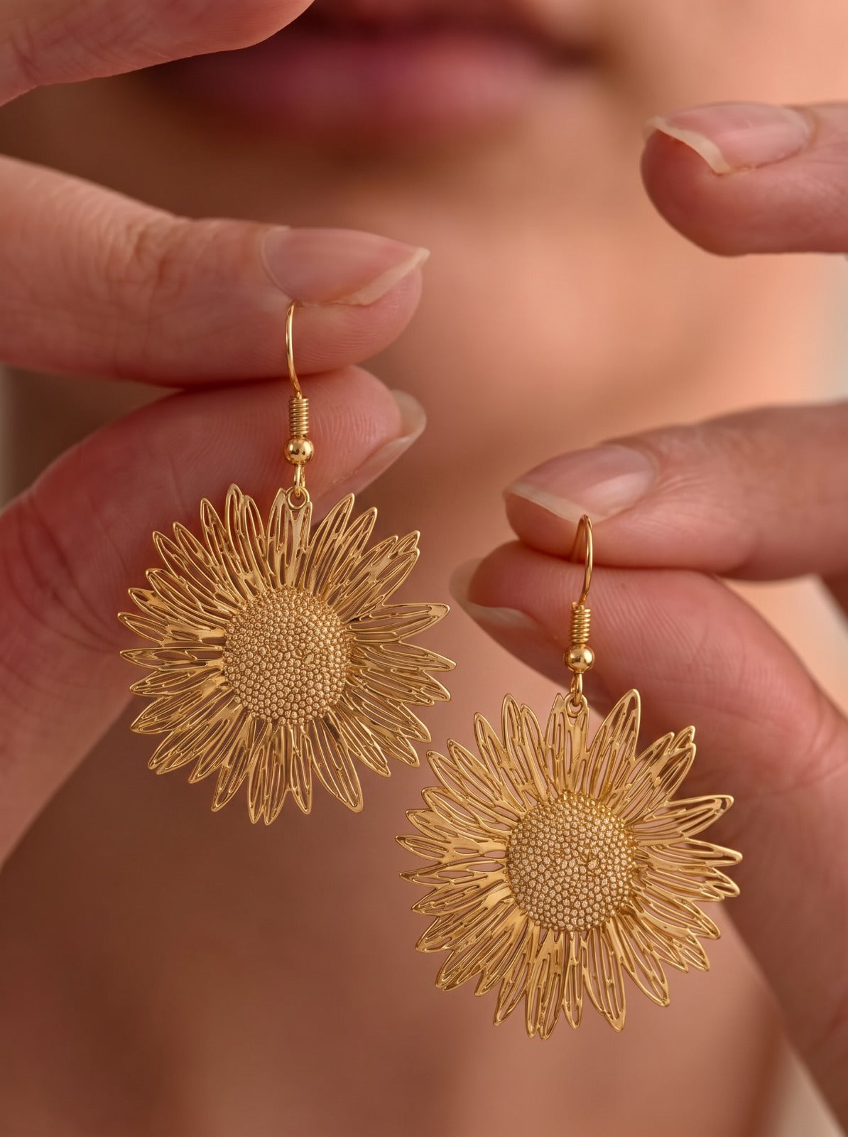 Gold Flowers Earrings