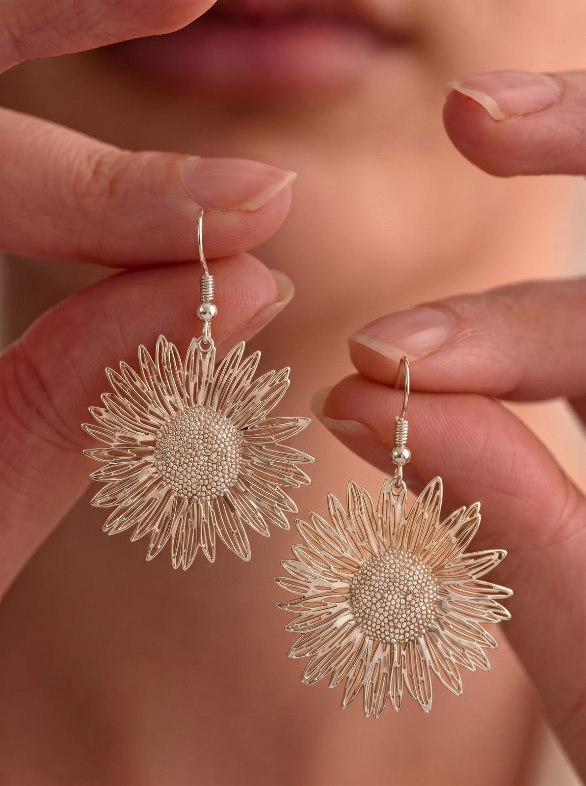 Silver Flower Earrings