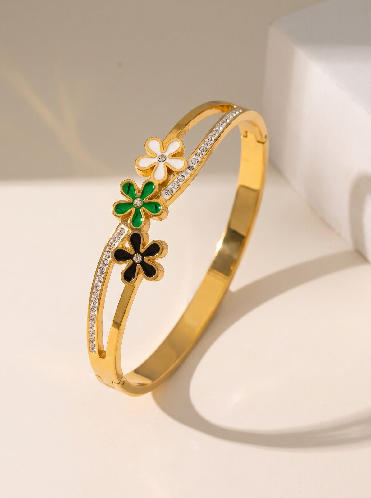 3 Flower Cuff Bangle