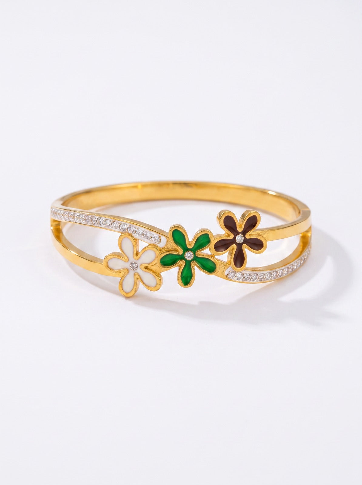 3 Flower Cuff Bangle