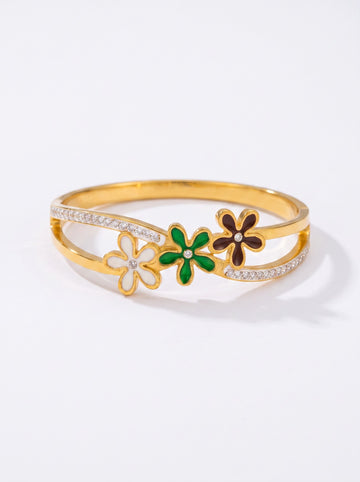 3 Flower Cuff Bangle