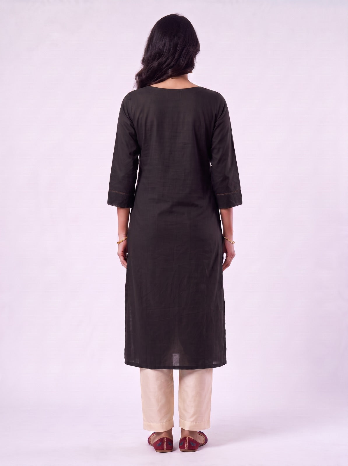 Black Zari Kurtha