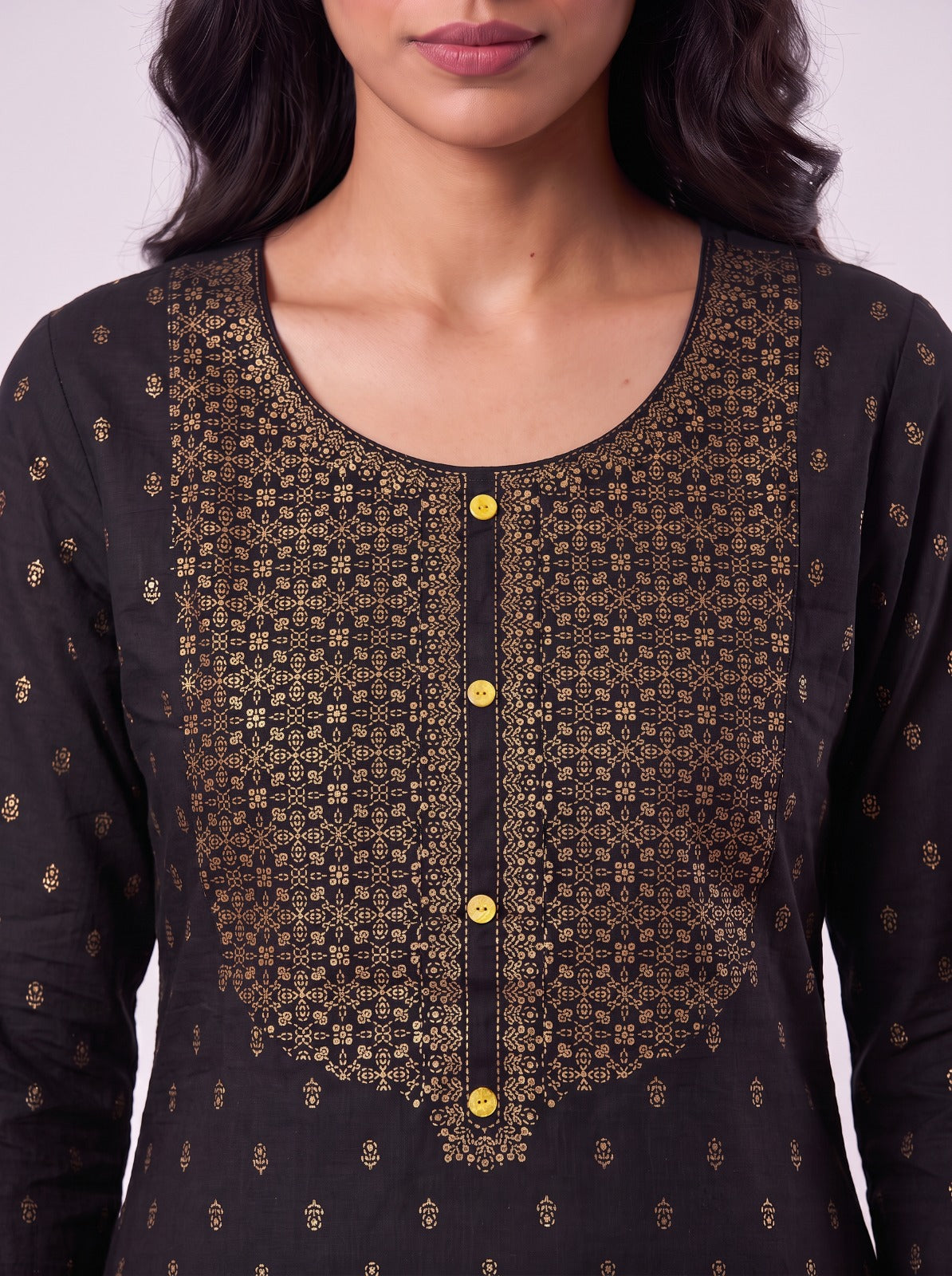 Black Zari Kurtha