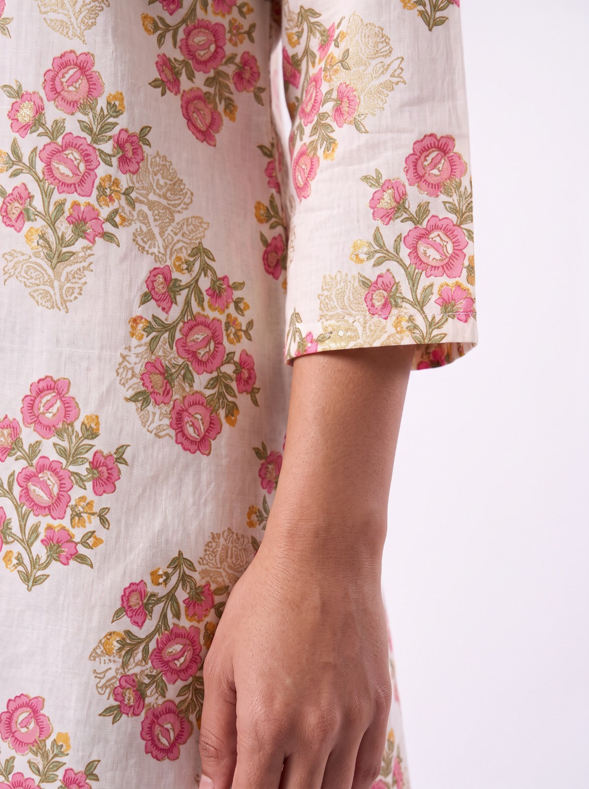 White Floral Tunic Top