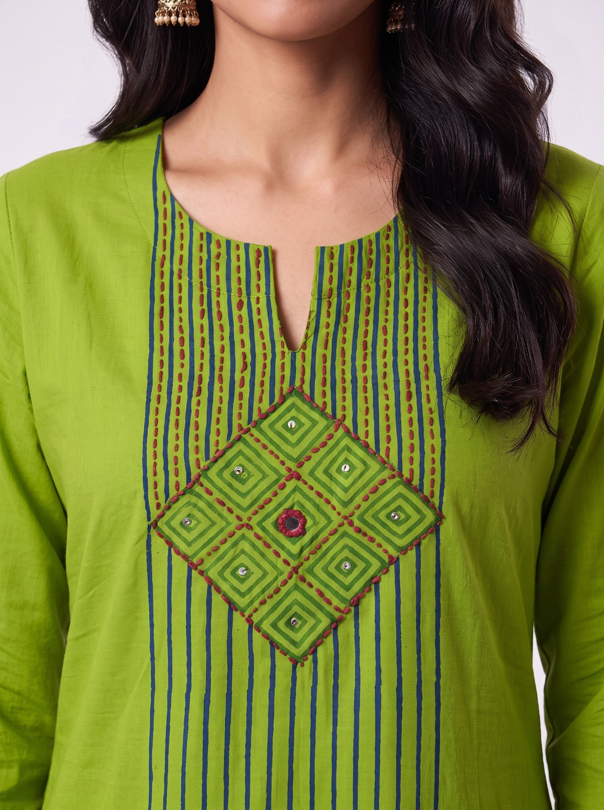 Lime Green Diamond Print Co-ord Set