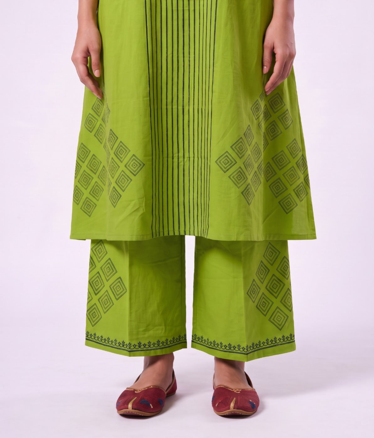 Lime Green Diamond Print Co-ord Set