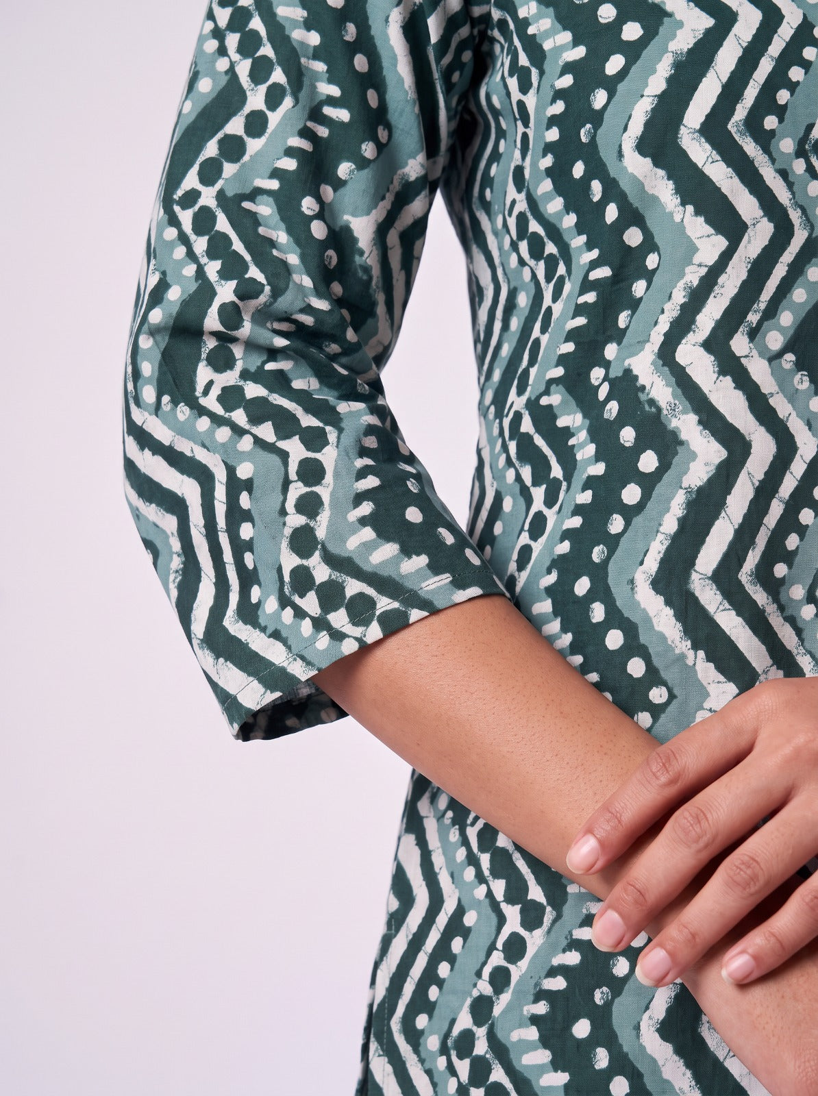Zig Zag Teal Tunic Top