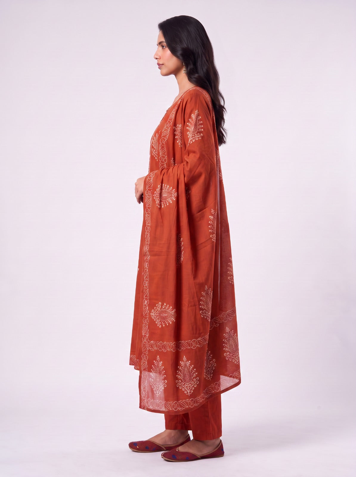 Sindoor Motif Cotton Salwar Set