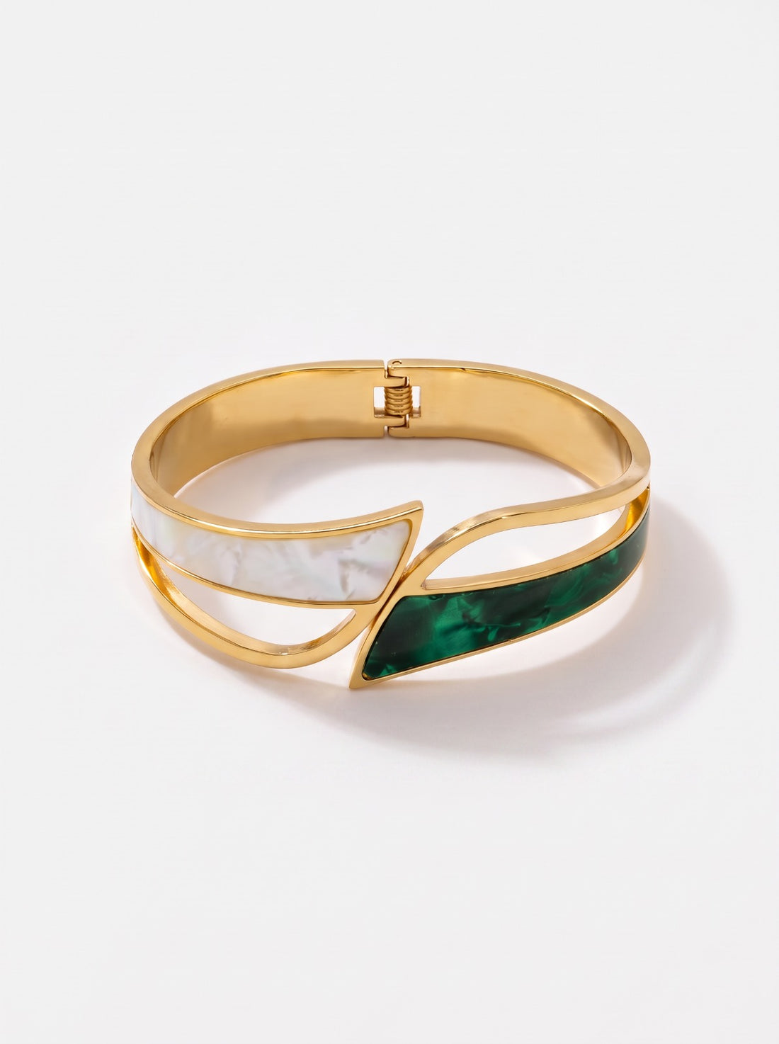 Emerald White Cuff Bangles