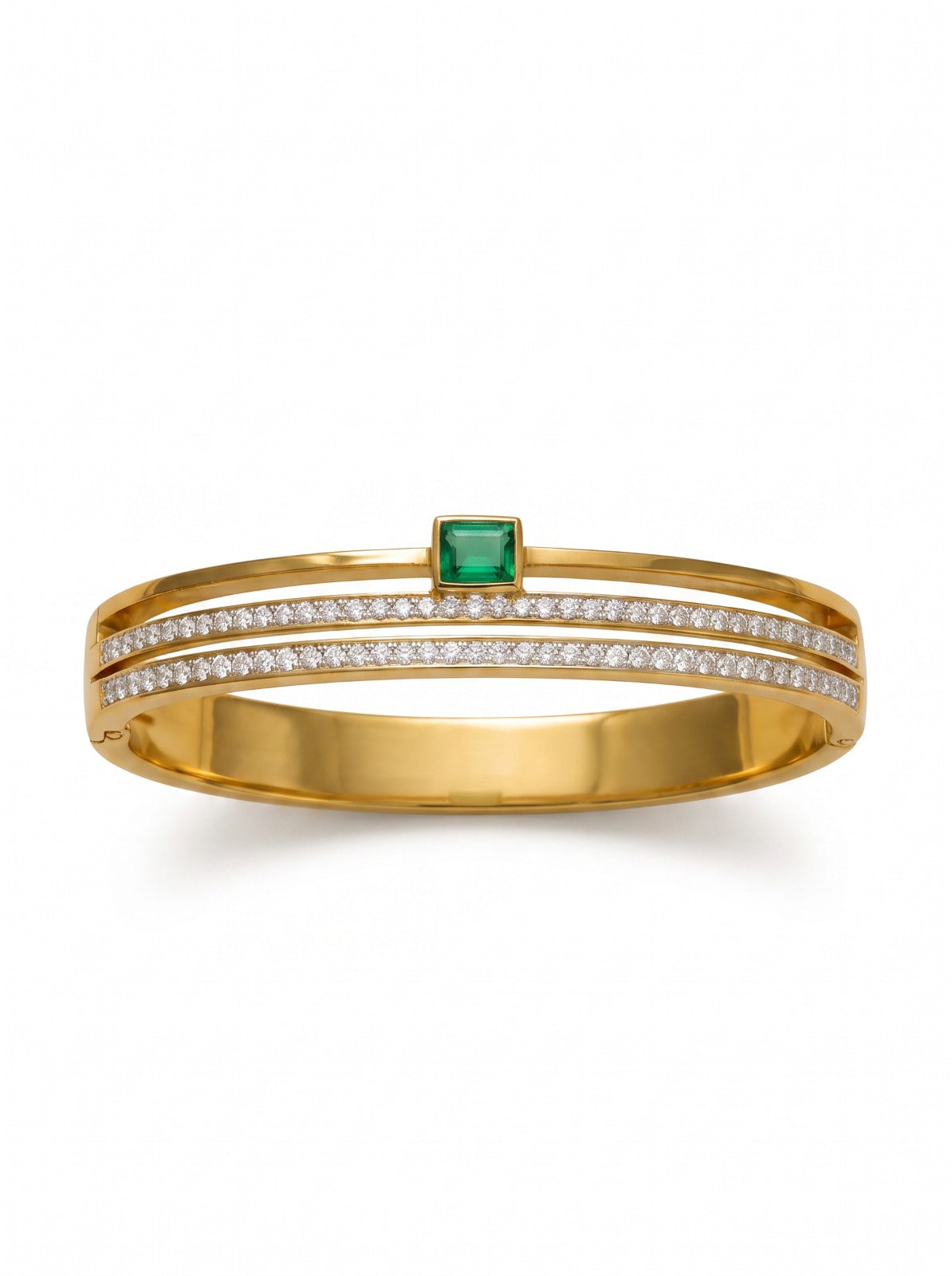 Three Layer Emerald Cuff Bangles
