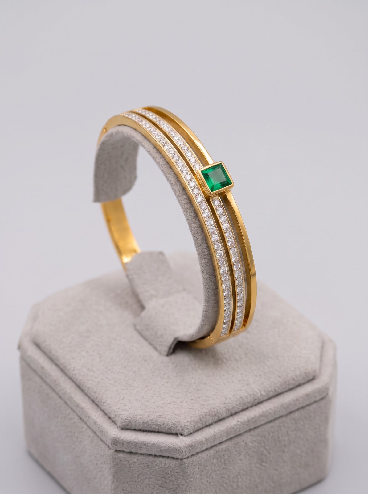 Three Layer Emerald Cuff Bangles
