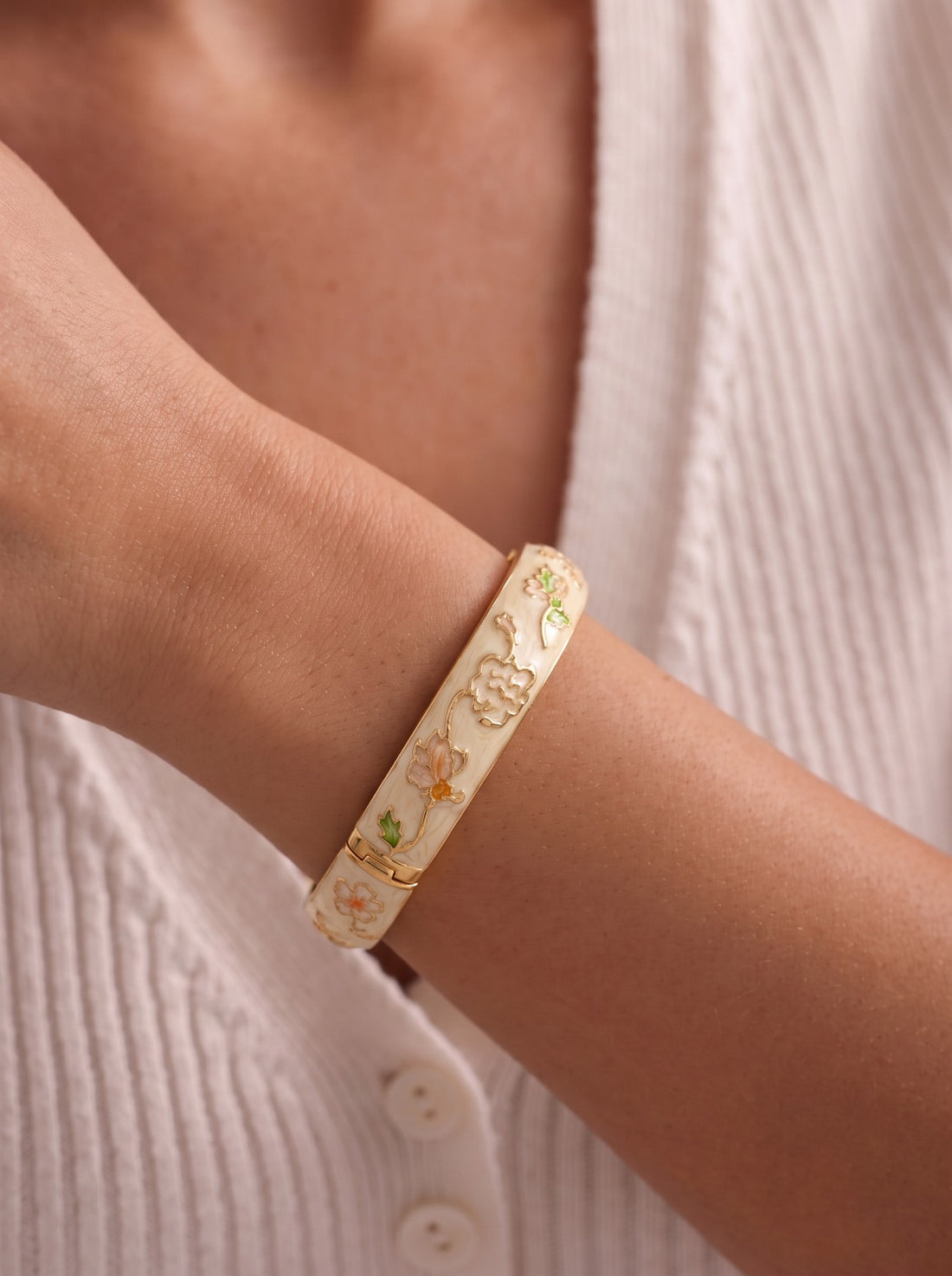 Cream Cuff Bangle
