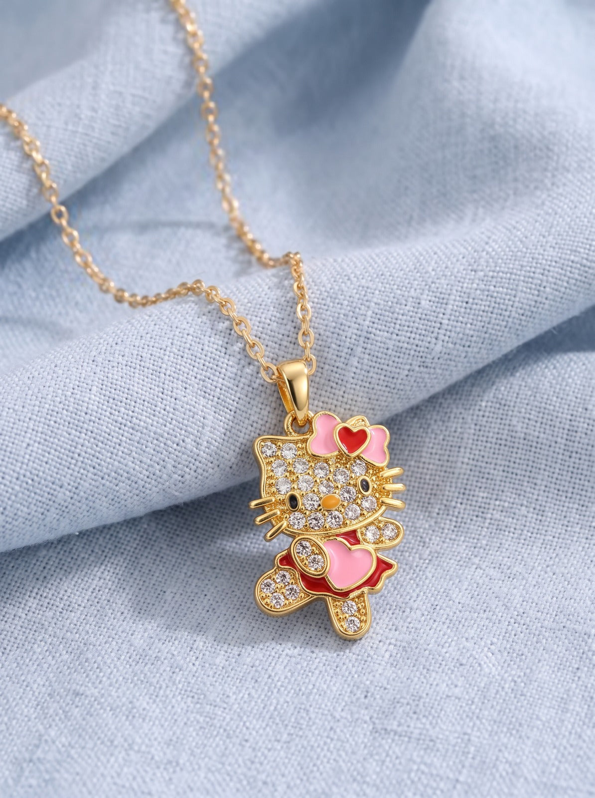 Rosy Kitty Necklace