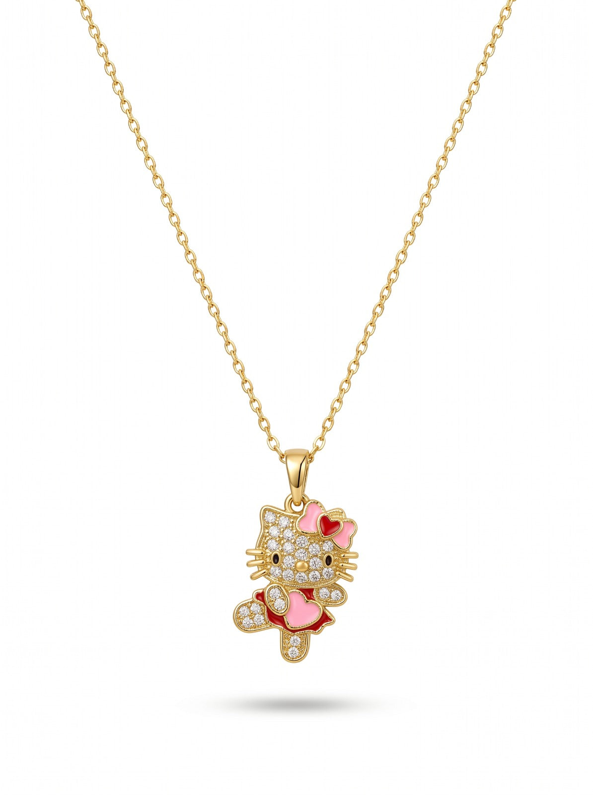 Rosy Kitty Necklace