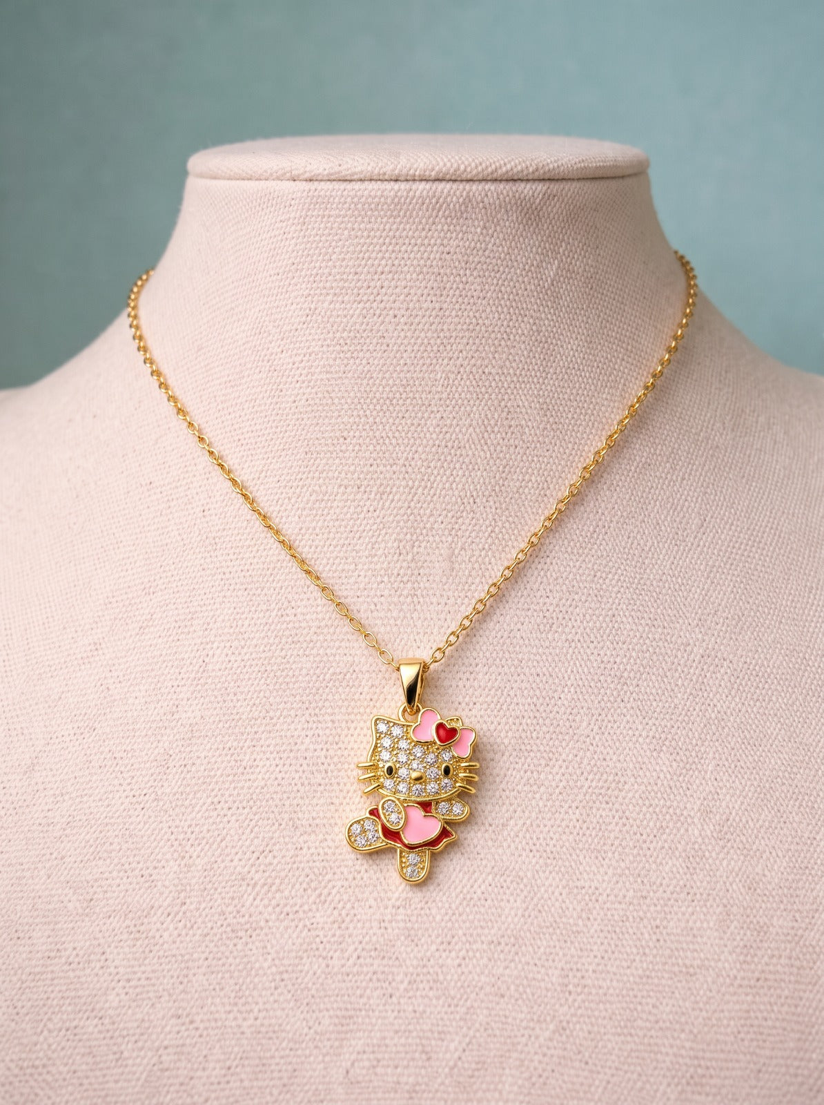 Rosy Kitty Necklace