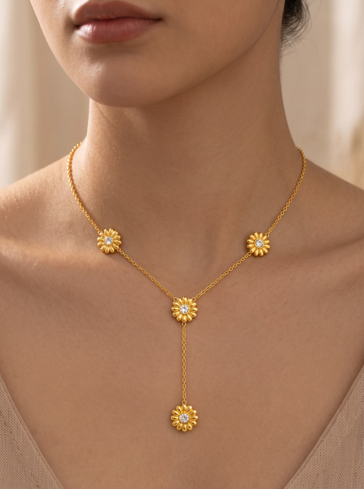 Floral Drop Necklace