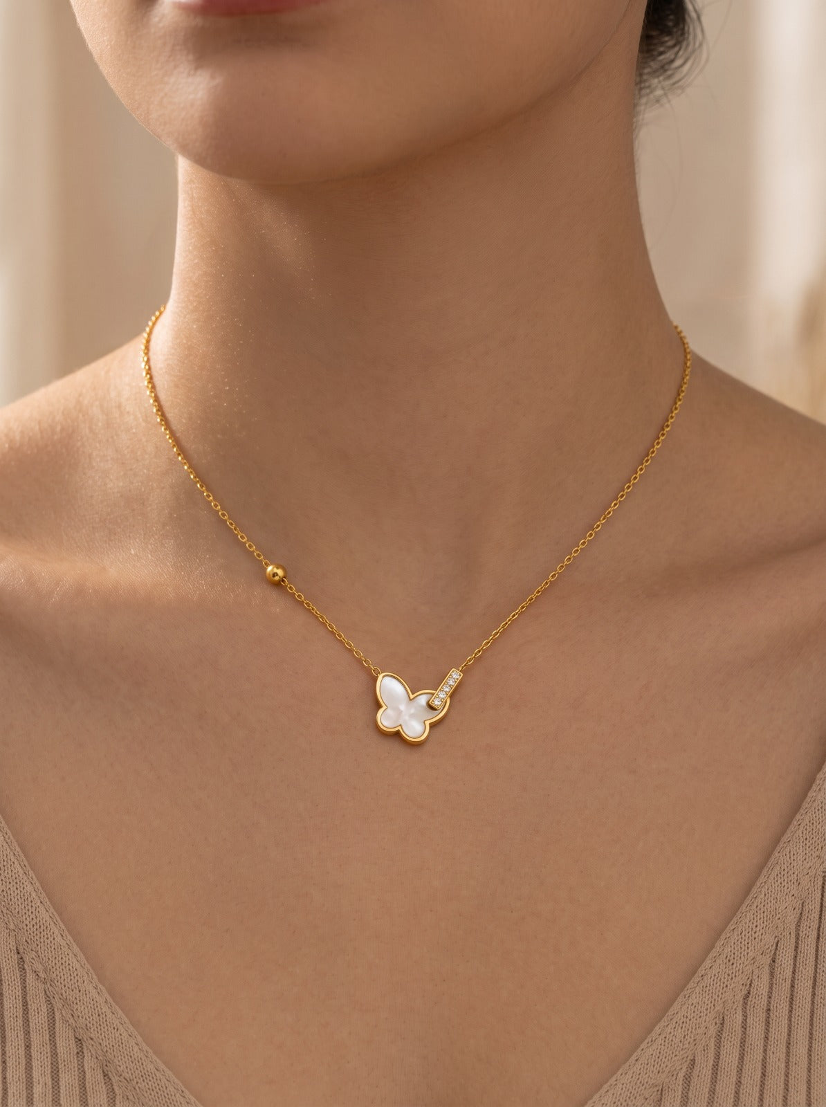 Pearl Butterfly Necklace