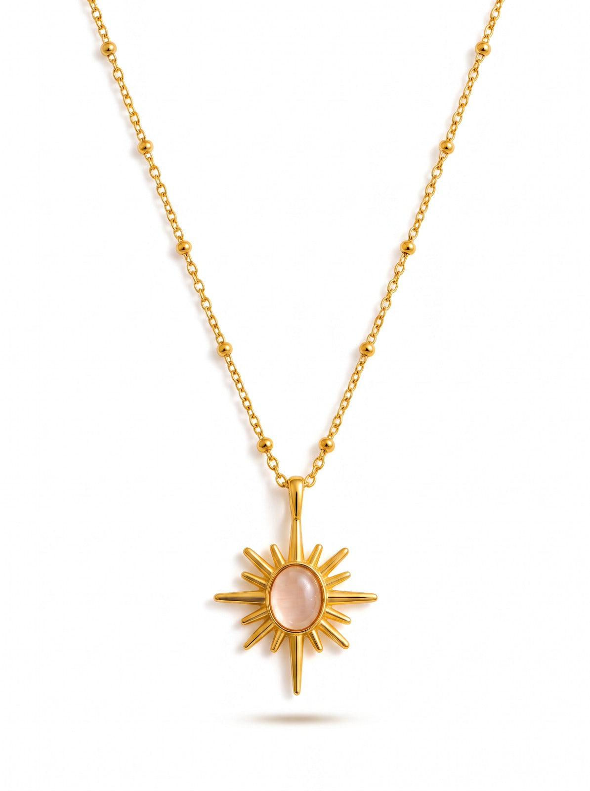 Soft Pink Sun Necklace