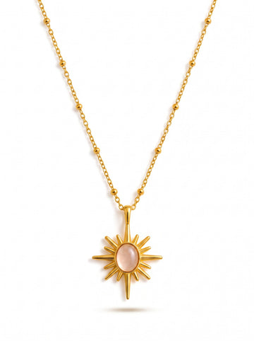 Soft Pink Sun Necklace