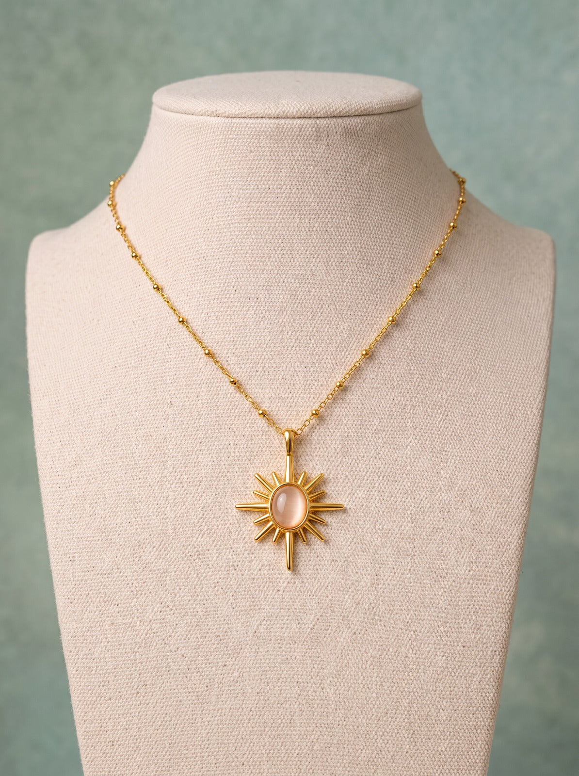 Soft Pink Sun Necklace