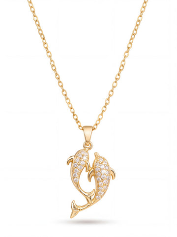Twin Dolphin Necklace