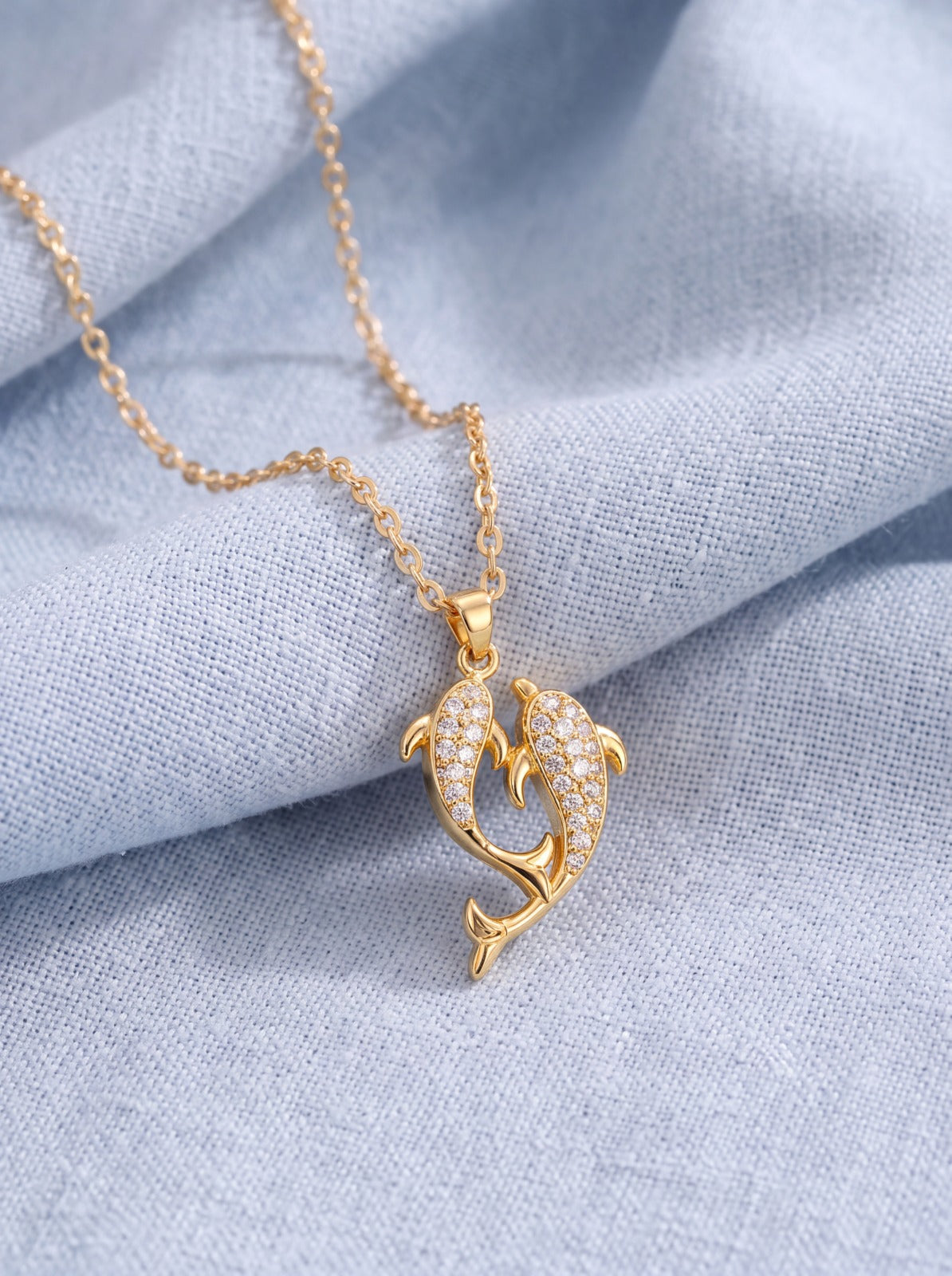 Twin Dolphin Necklace