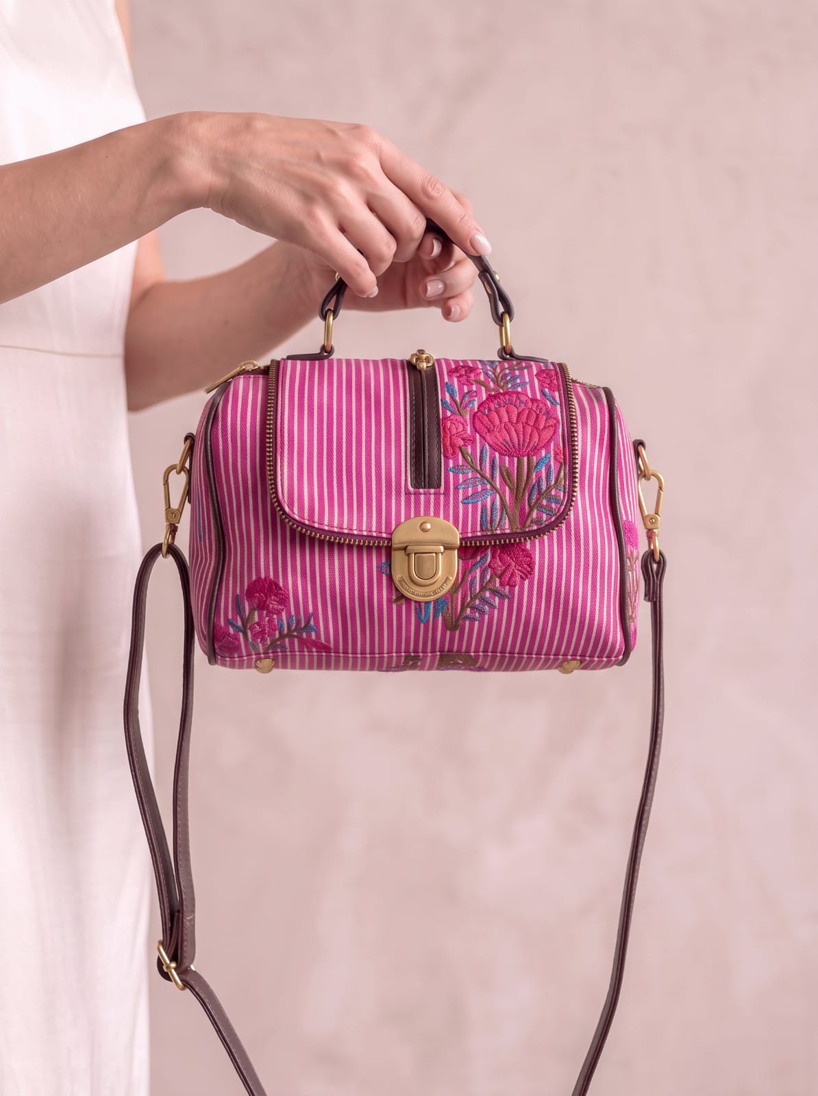 Jaipur Pink Blossom Sling Bag