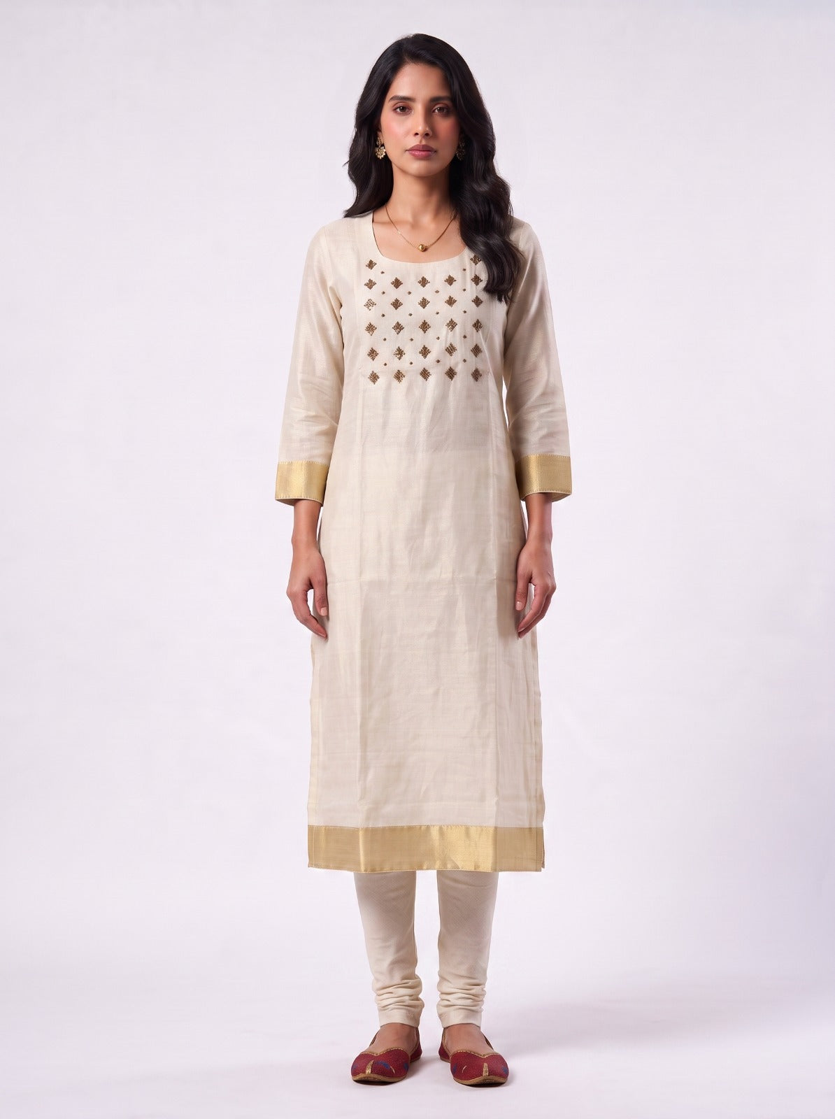 Cream Festive Kurta