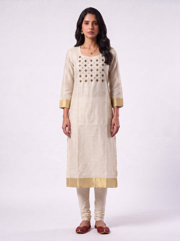 Cream Festive Kurta