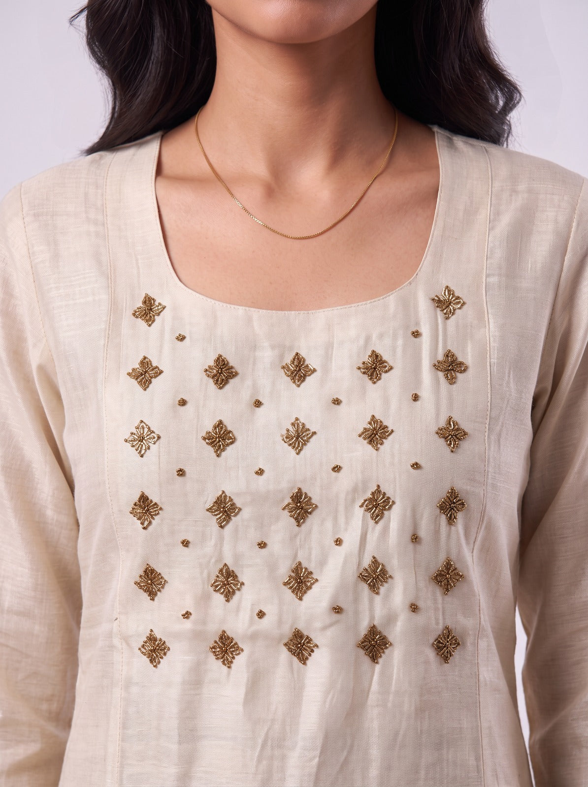 Cream Festive Kurta