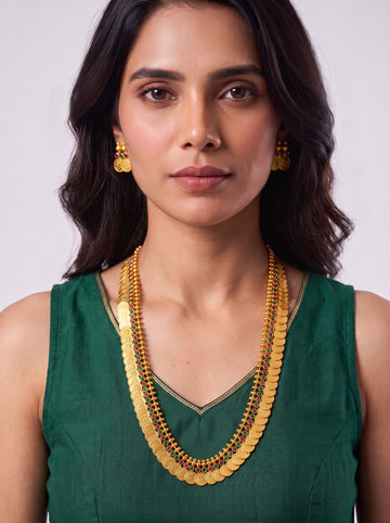 Kashi Mala With Multistone With Earrings