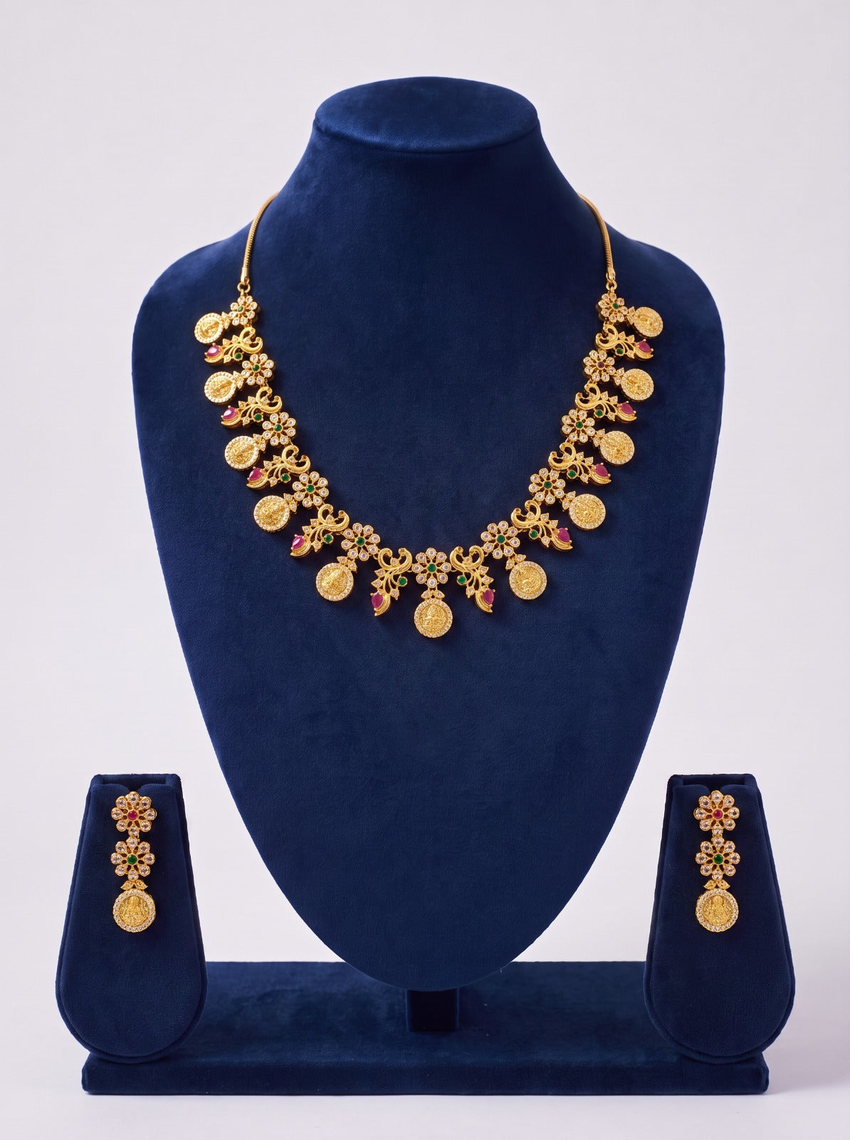 Kashi Mala With Ruby Stone And Earrings