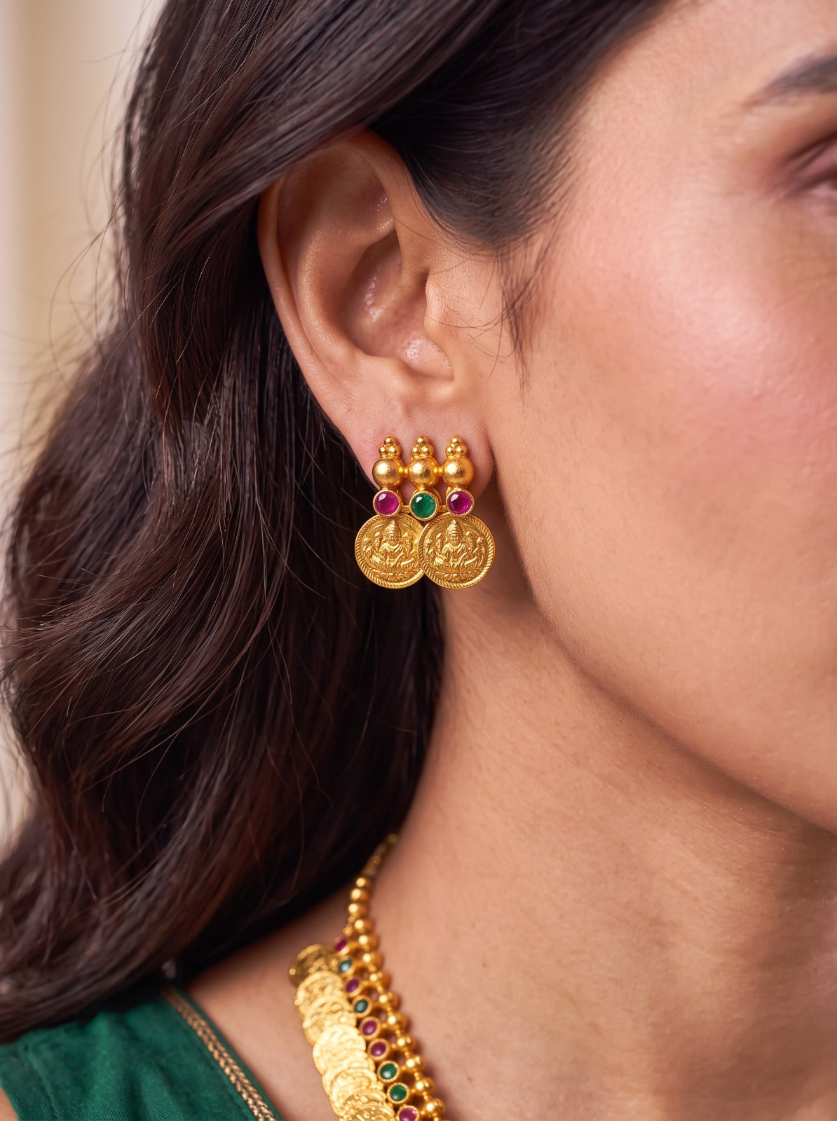 Kashi Mala With Multistone With Earrings