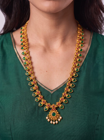 Long Palaka Mala With Earings