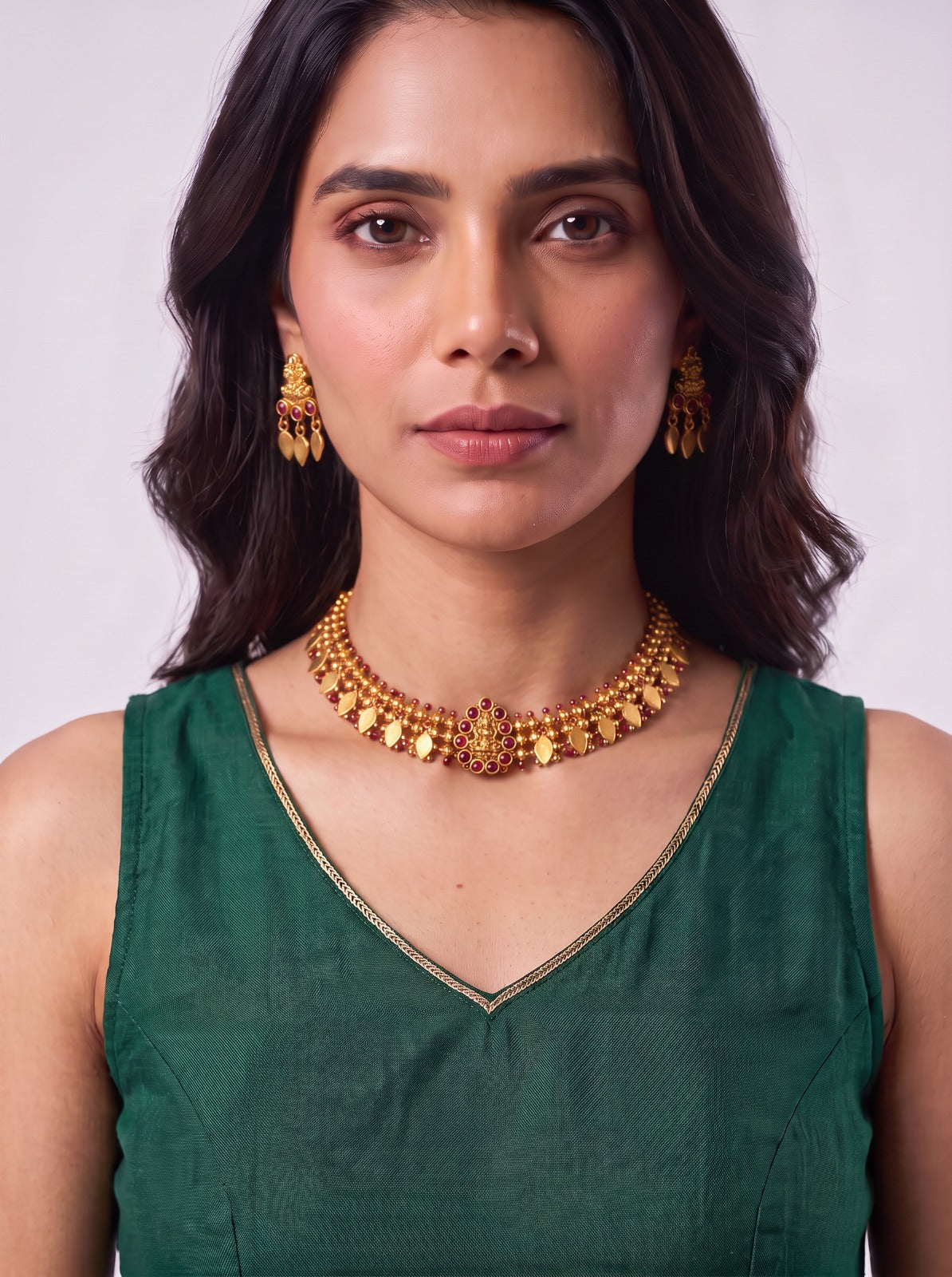 Lakshmi X Elakkathali Choker With Ruby Stone