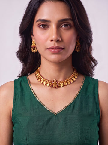 Lakshmi X Elakkathali Choker With Ruby Stone