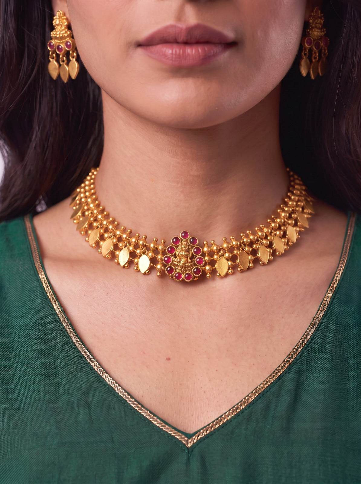 Lakshmi X Elakkathali Choker With Ruby Stone