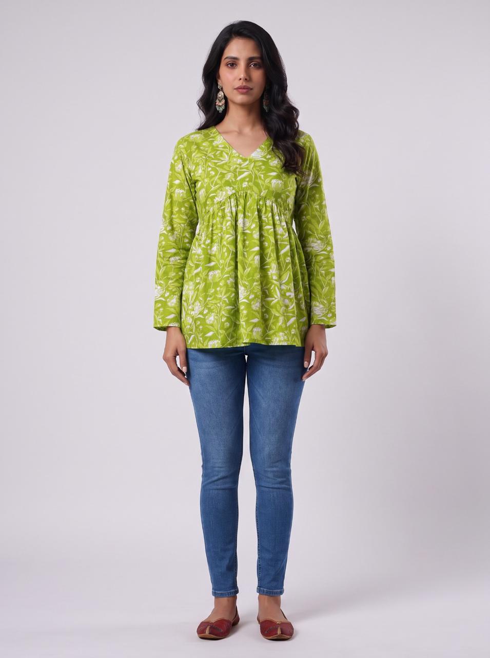 Lime Blossom Tunic Top