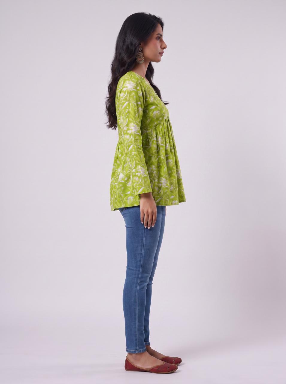 Lime Blossom Tunic Top