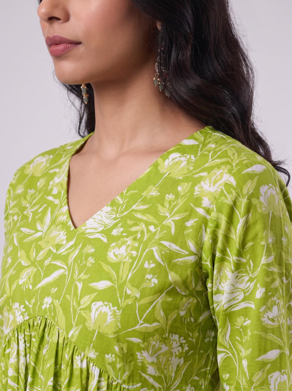 Lime Blossom Tunic Top