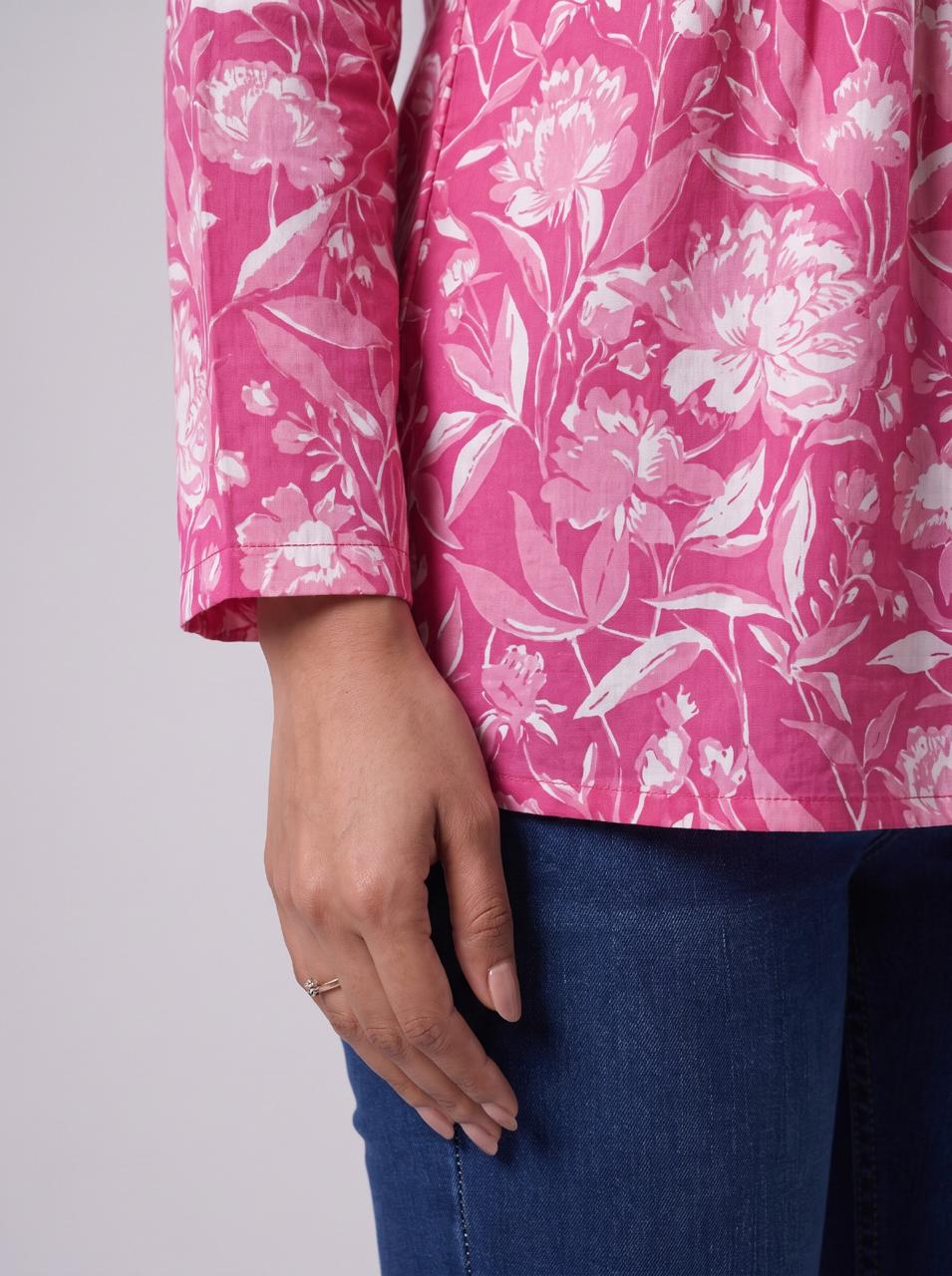 Pink Blossom Tunic Top