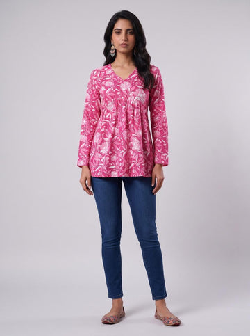 Pink Blossom Tunic Top