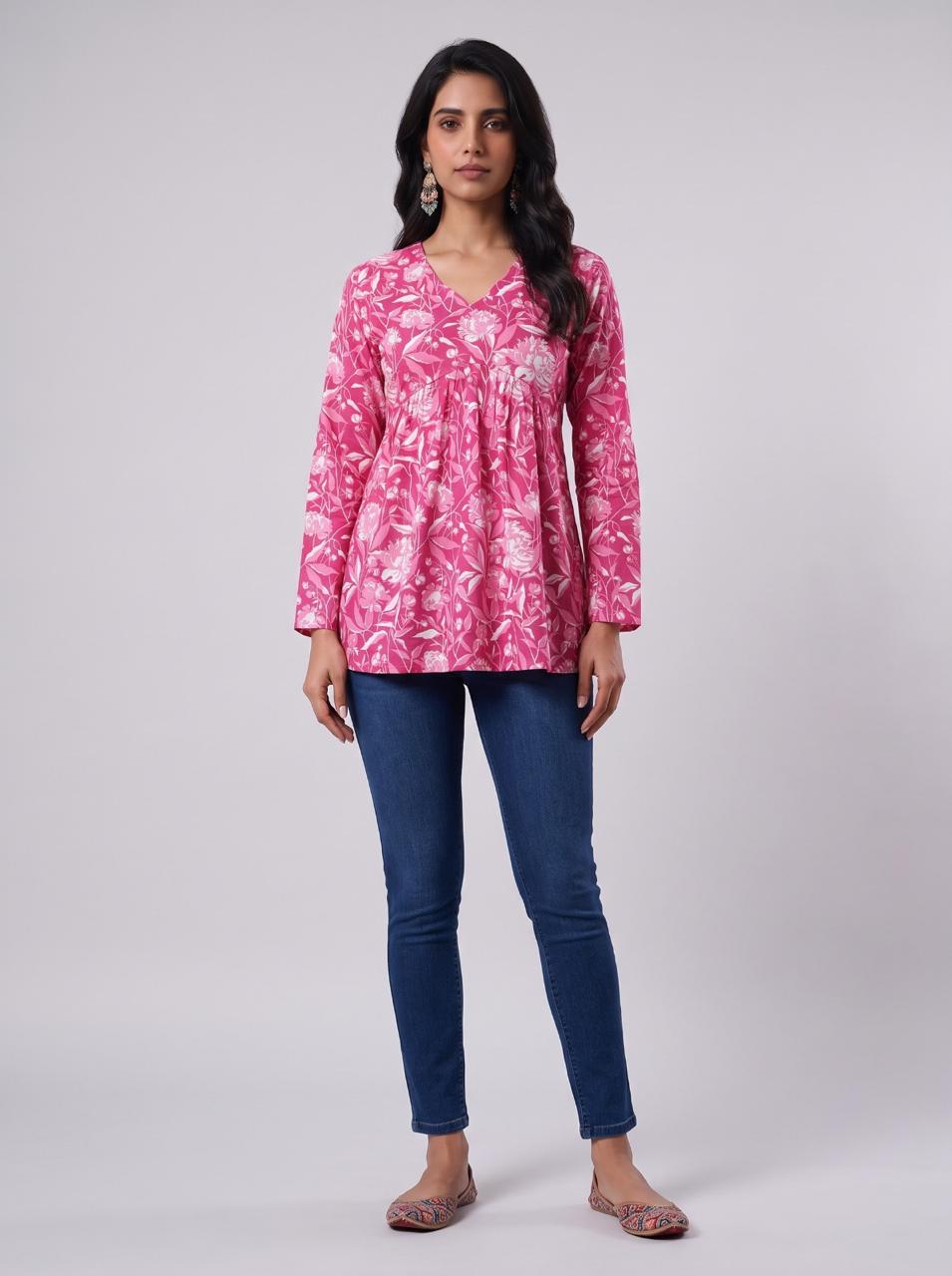 Pink Blossom Tunic Top