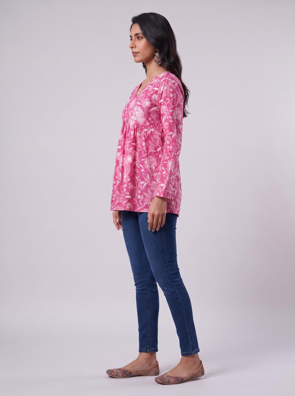 Pink Blossom Tunic Top
