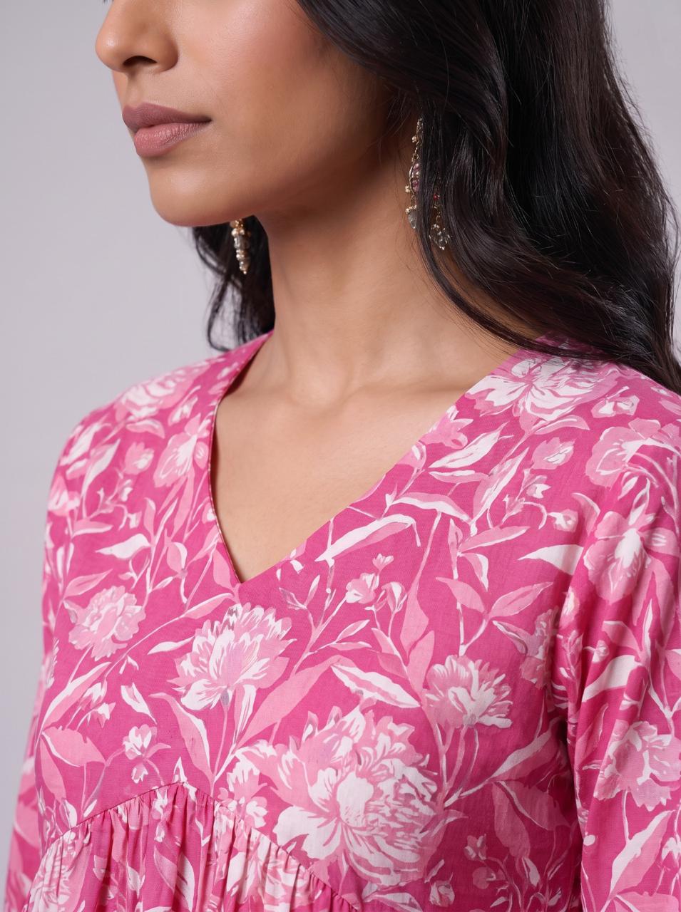 Pink Blossom Tunic Top