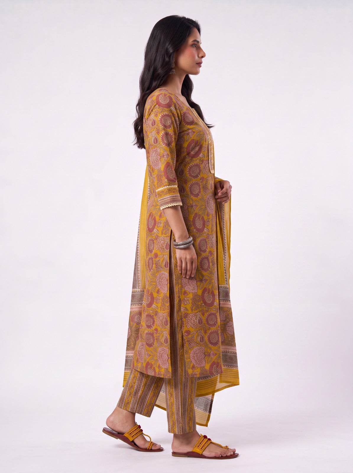 Yellow Gulabi Cotton Unstitched Suits