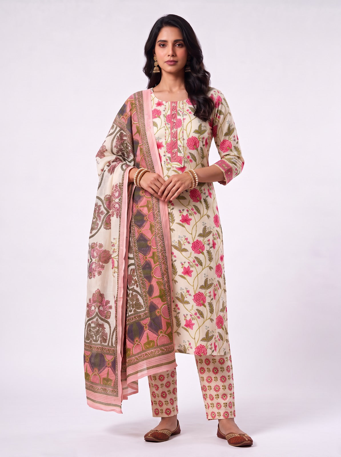 Jaipur Gulab Cotton Unstitched Suit