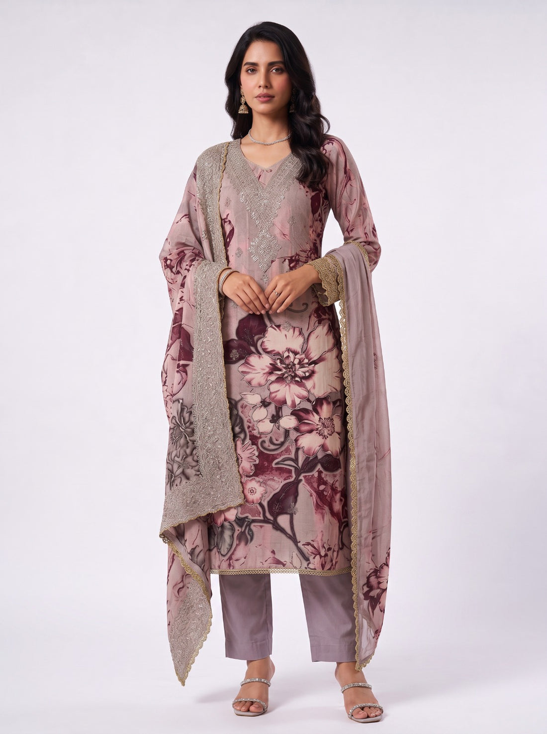 Aurelia Rose Mul Chanderi Unstitched Suit