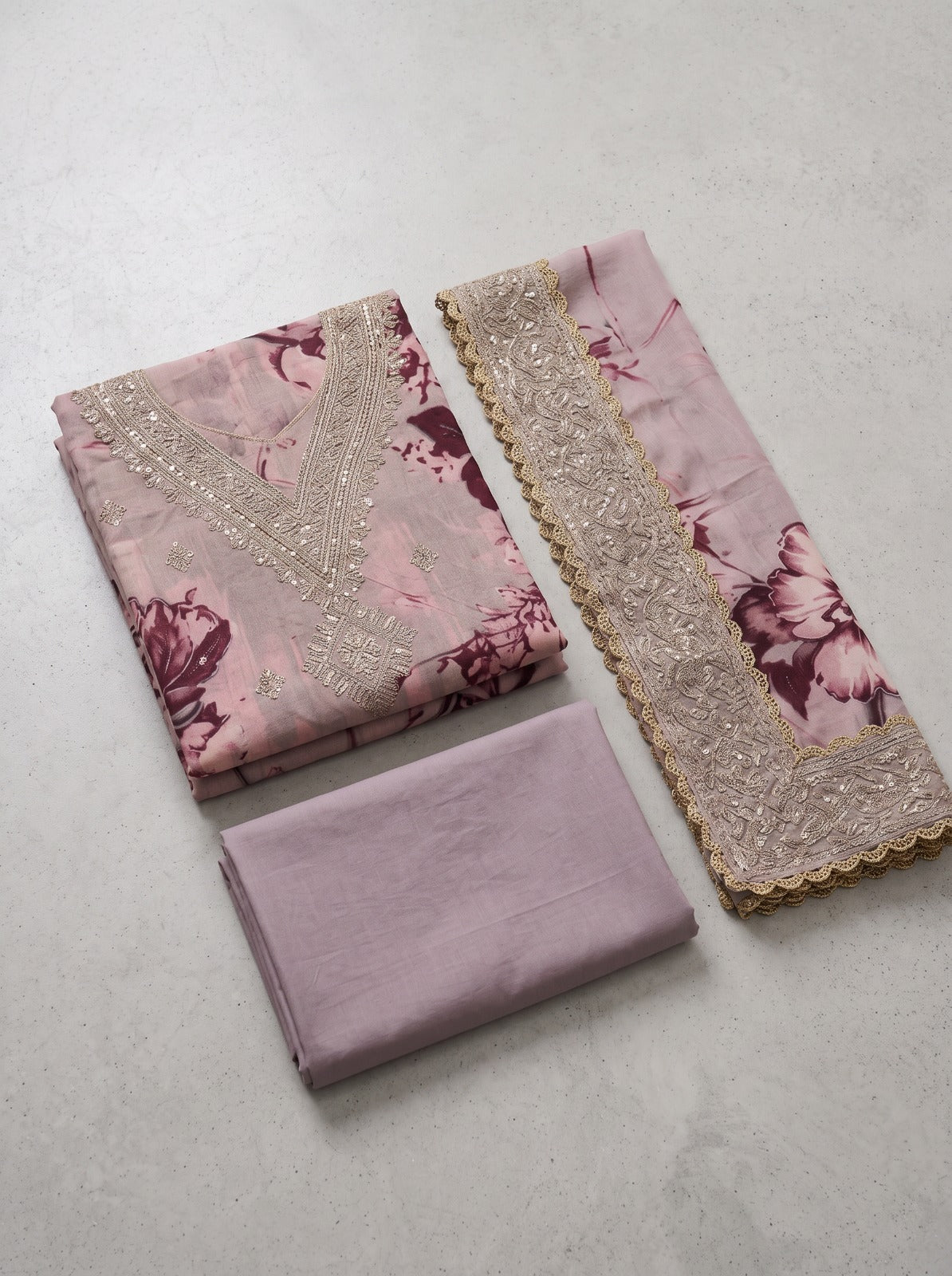 Aurelia Rose Mul Chanderi Unstitched Suit
